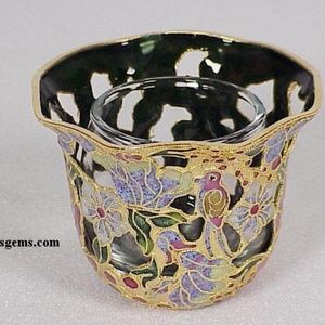 FINAL SALE PRICE NYCO International Cut-Out Cloisonne Votive Candle Holder